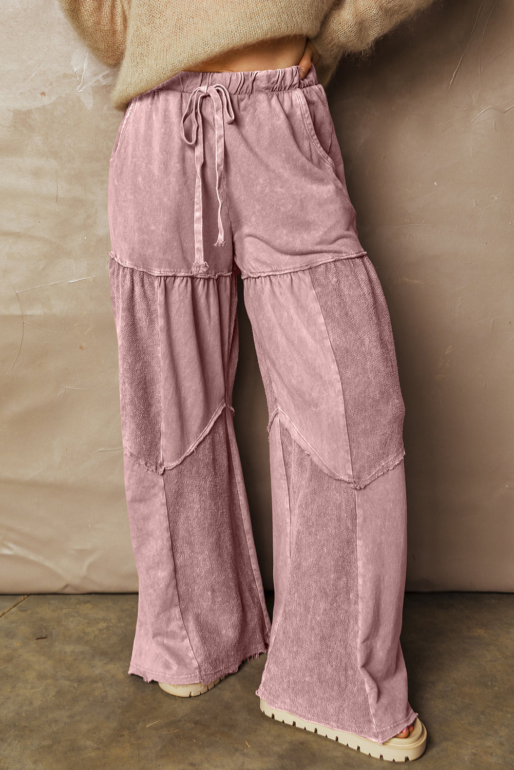 Boho Chic Women's Wide Leg Patchwork Pants - Comfortable, Trendy Fit for Casual Outings and Stylish Events