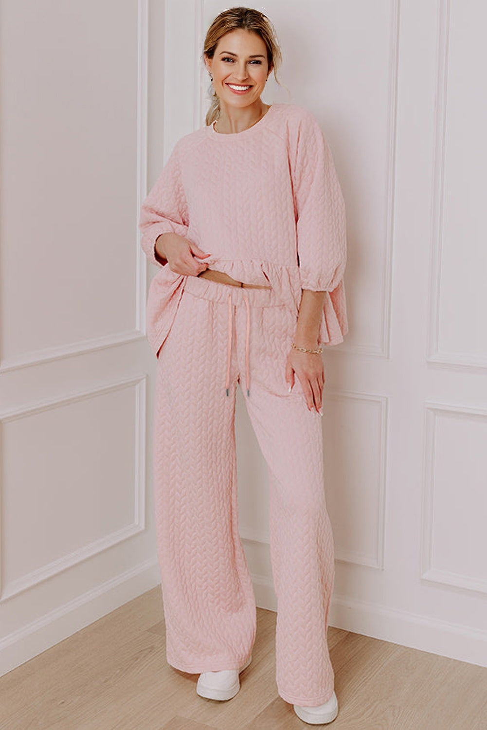 Stylish Women's Relaxed Fit 2-Piece Cotton Blend Pant Set in Soft Fabric - Ideal for Casual or Dressy Events