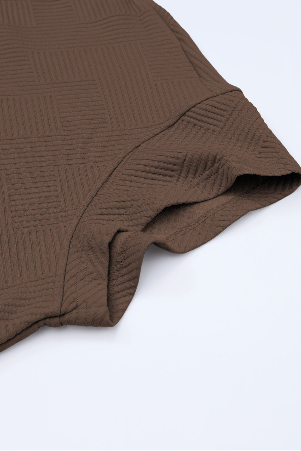 Stylish Brown Textured Lounge Set for Women - Relaxed Fit Tee and Drawstring Pants for Ultimate Comfort and Chic Vibes
