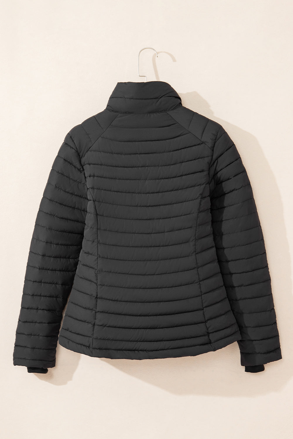 Cozy Women's Black Quilted Puffer Jacket - Stylish Zip-Up Winter Outerwear for Ultimate Warmth and Comfort