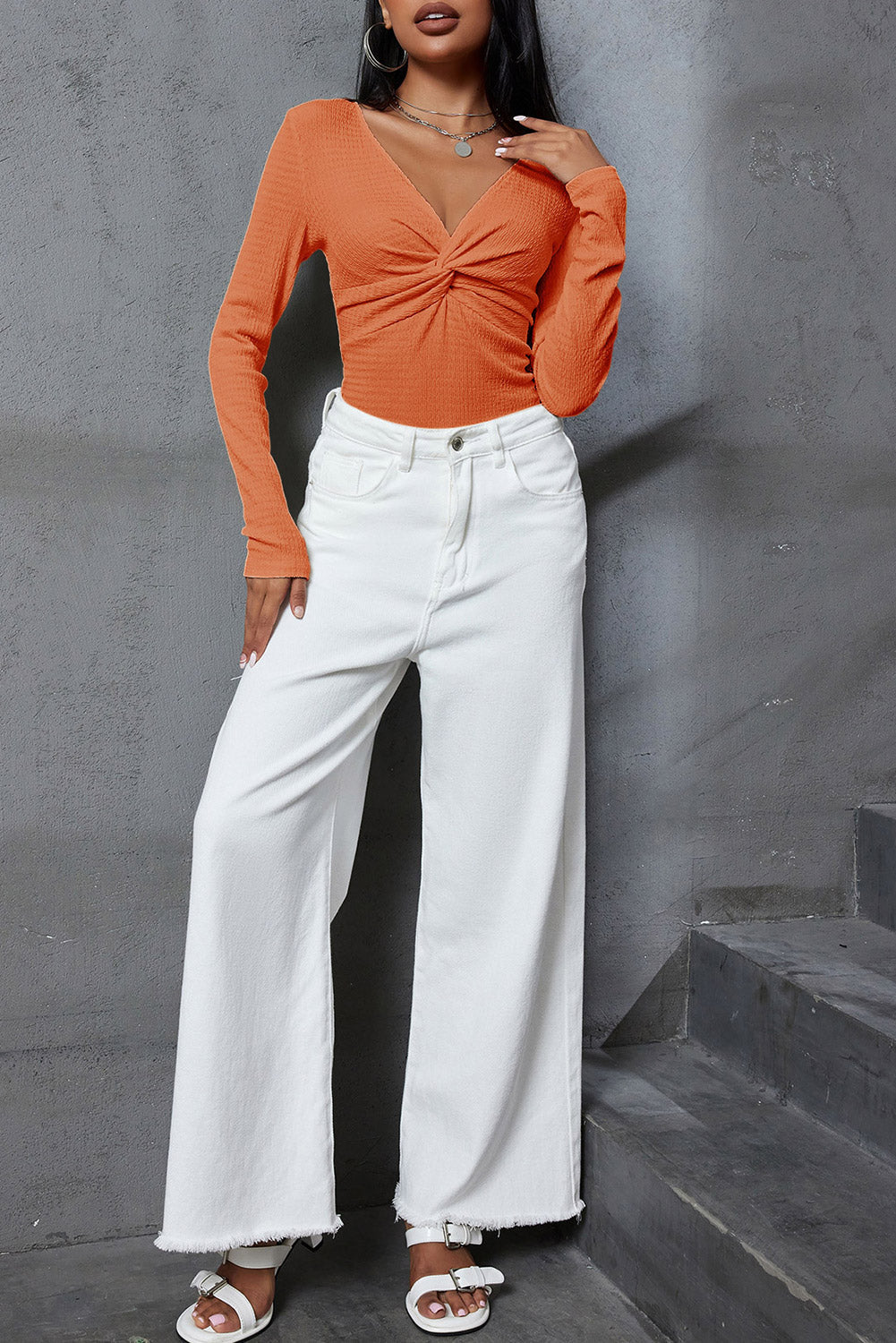 Stylish Women's Twist Front Cotton Top - Flattering Fit for Casual or Dressy Looks, Available in Bright Colors