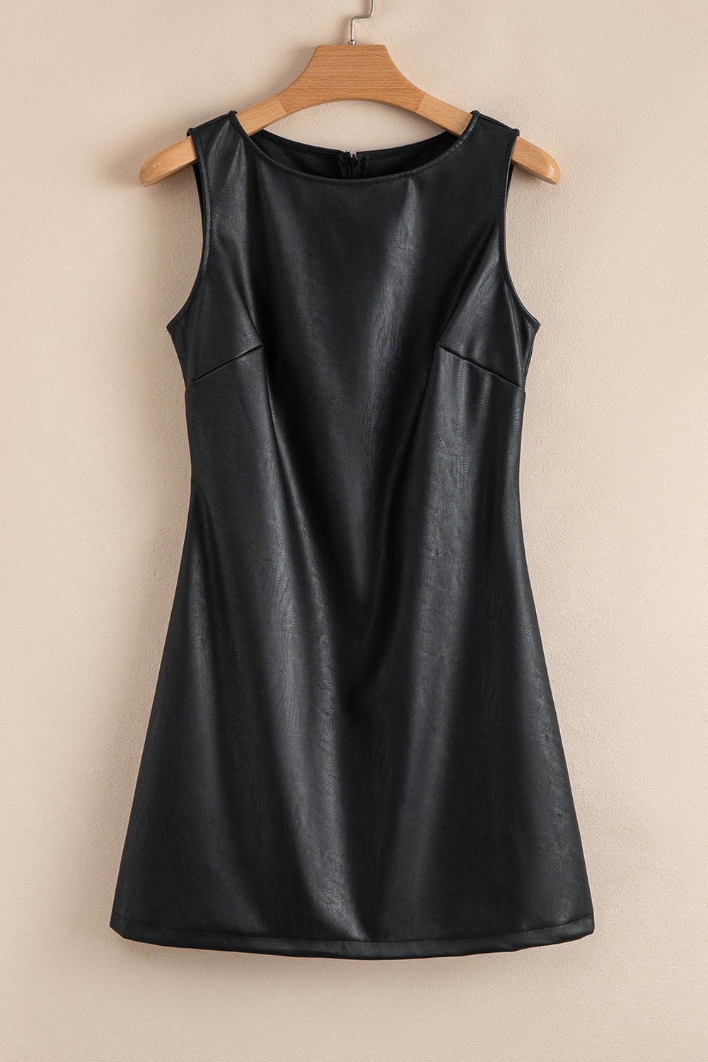 Elegant Black Vegan Leather Dress for Women - Eco-Friendly, Fitted, Stylish Design for Everyday Chic and Versatility