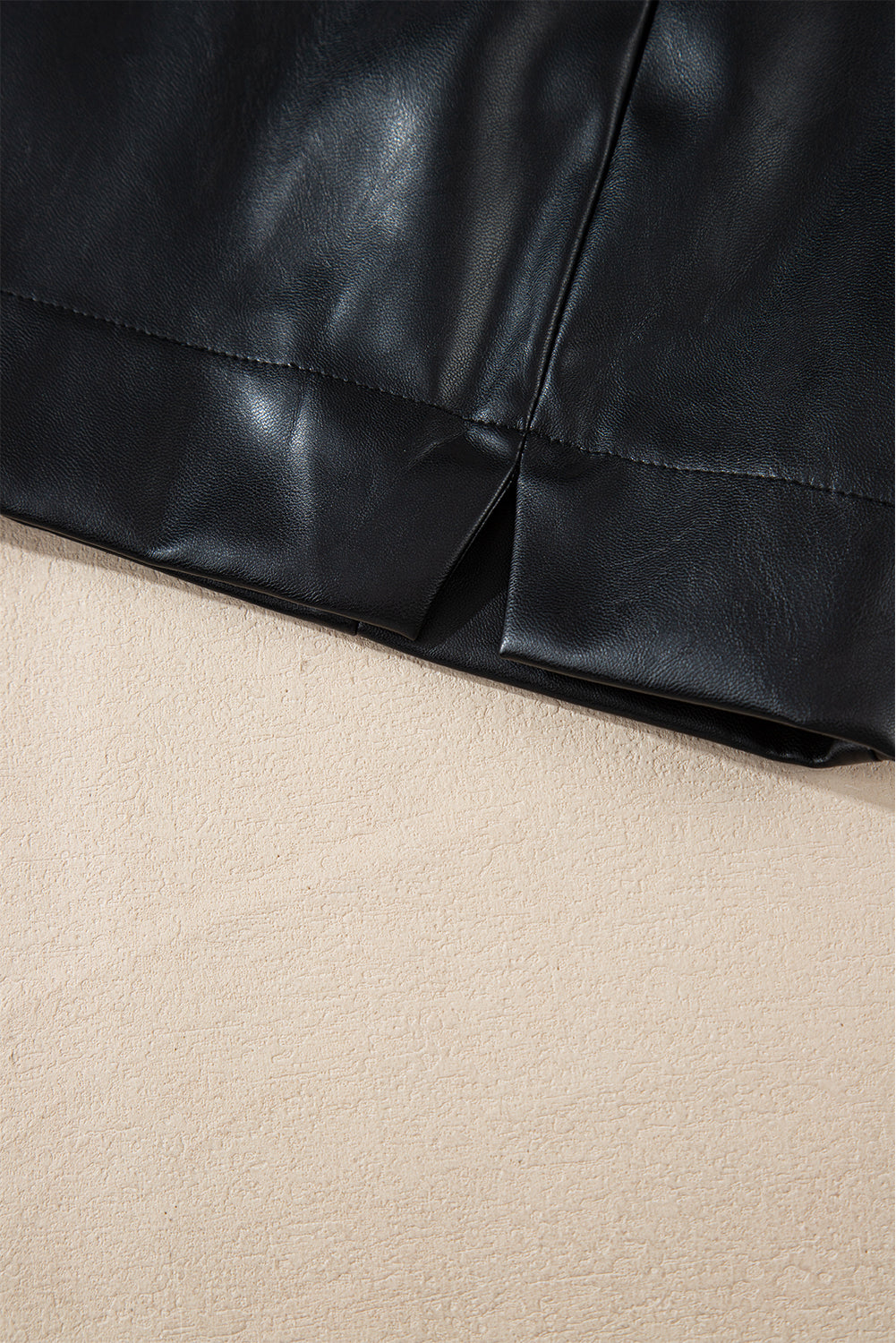 Trendy Women's High Waist Black PU Leather Mini Skirt with Side Slits - Stylish Slim Fit for Chic Looks