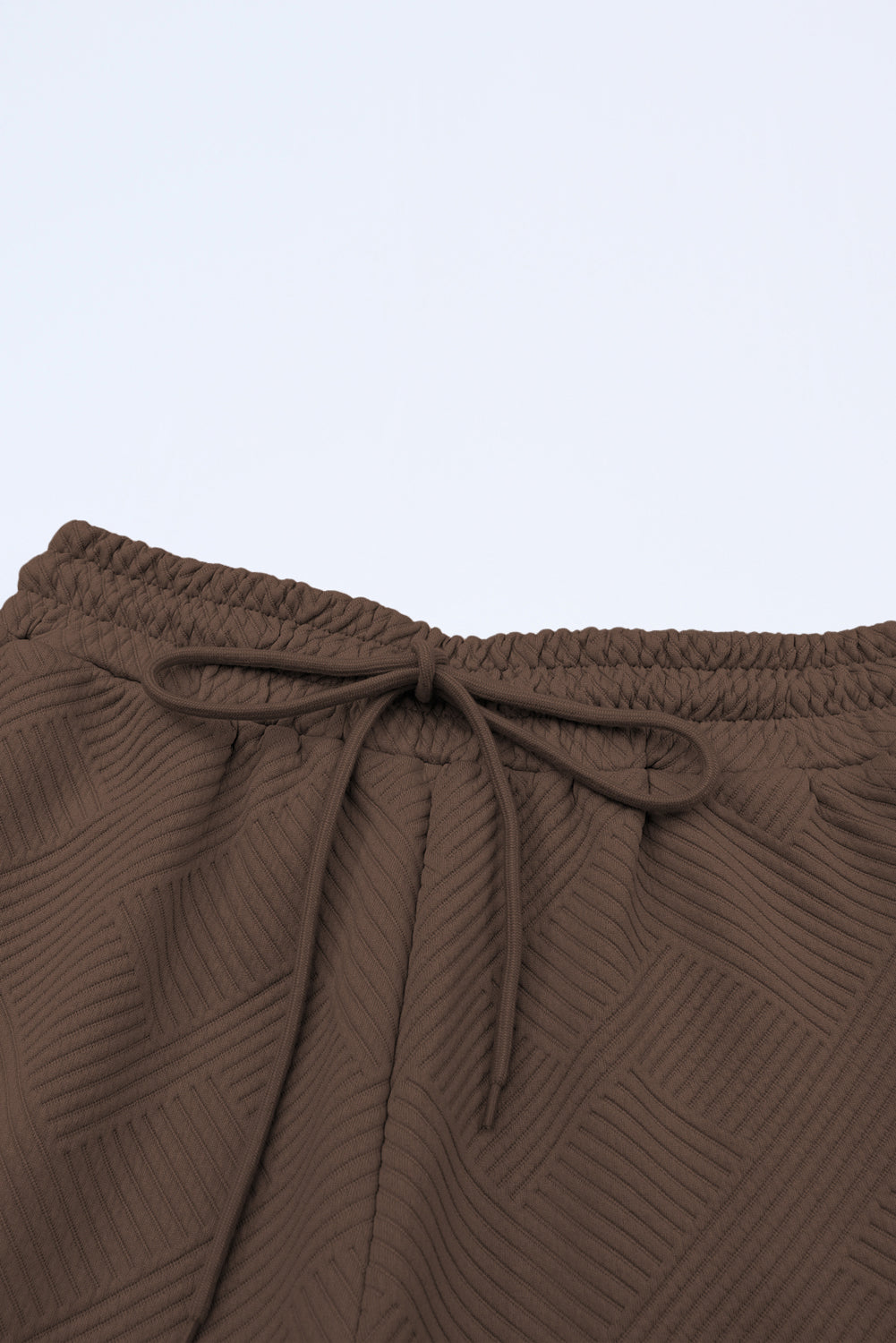 Stylish Brown Textured Lounge Set for Women - Relaxed Fit Tee and Drawstring Pants for Ultimate Comfort and Chic Vibes