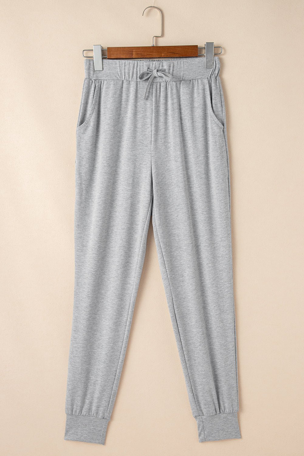 Women's Light Grey Split Long Cardigan with Skinny Pants - Cozy Lounge Set for Relaxed Style and Comfort