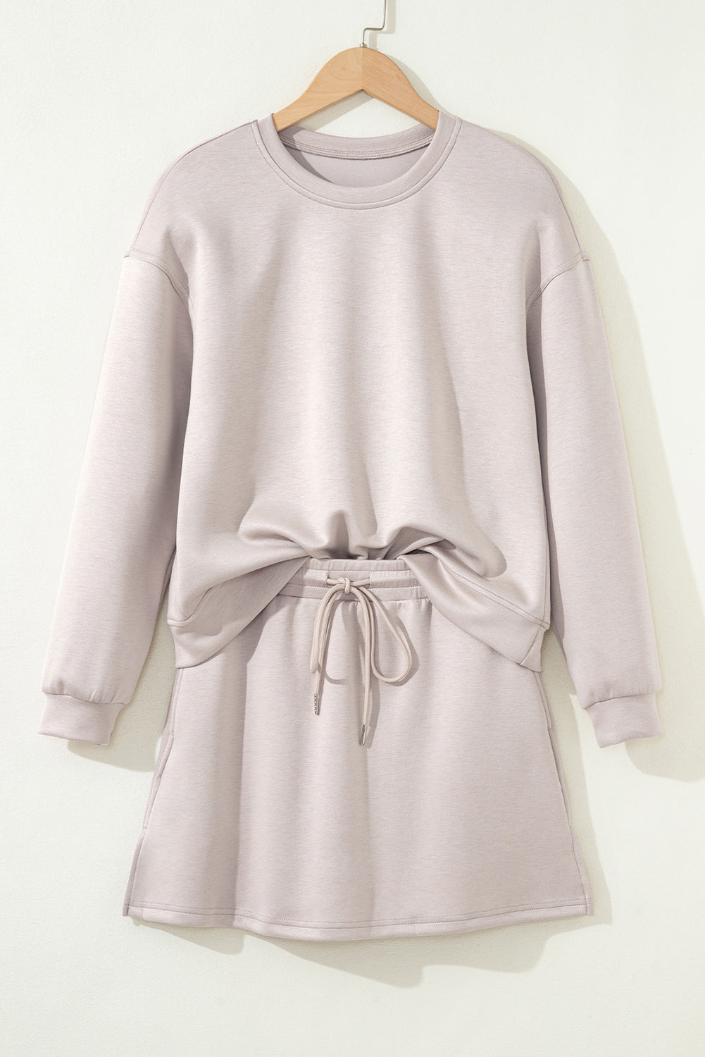 Trendy Women's Long Sleeve Pullover & Mini Skirt Set in Vibrant Color - Ideal for Casual Outings & Layering Style