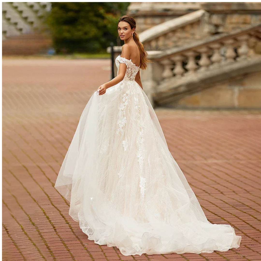 Sexy Strapless Mermaid Wedding Dress – Appliqués with Detachable Train, Custom Made