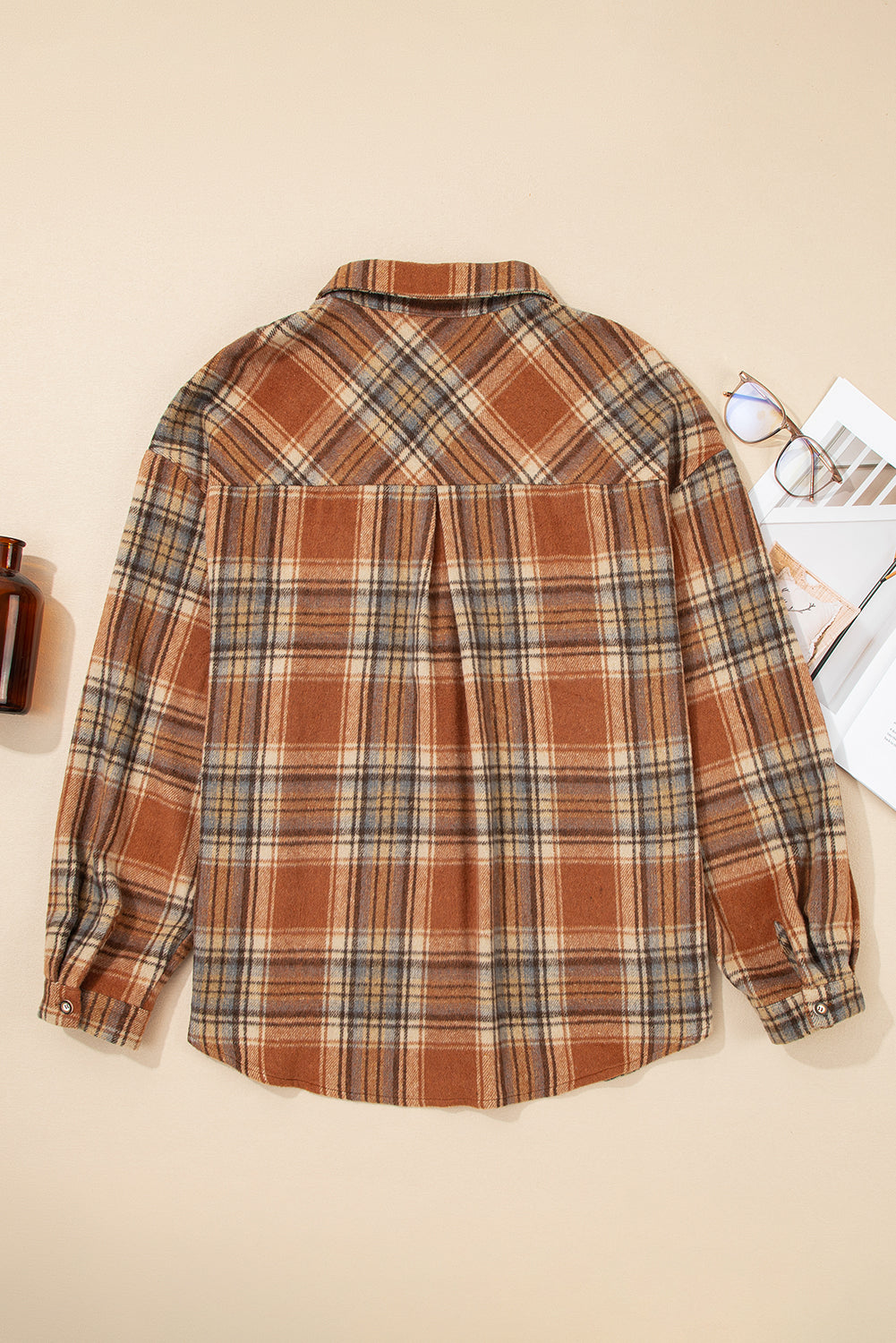 Plus Size Women's Cozy Plaid Shacket Jacket - Trendy Layer for Fall Style & Casual Outings