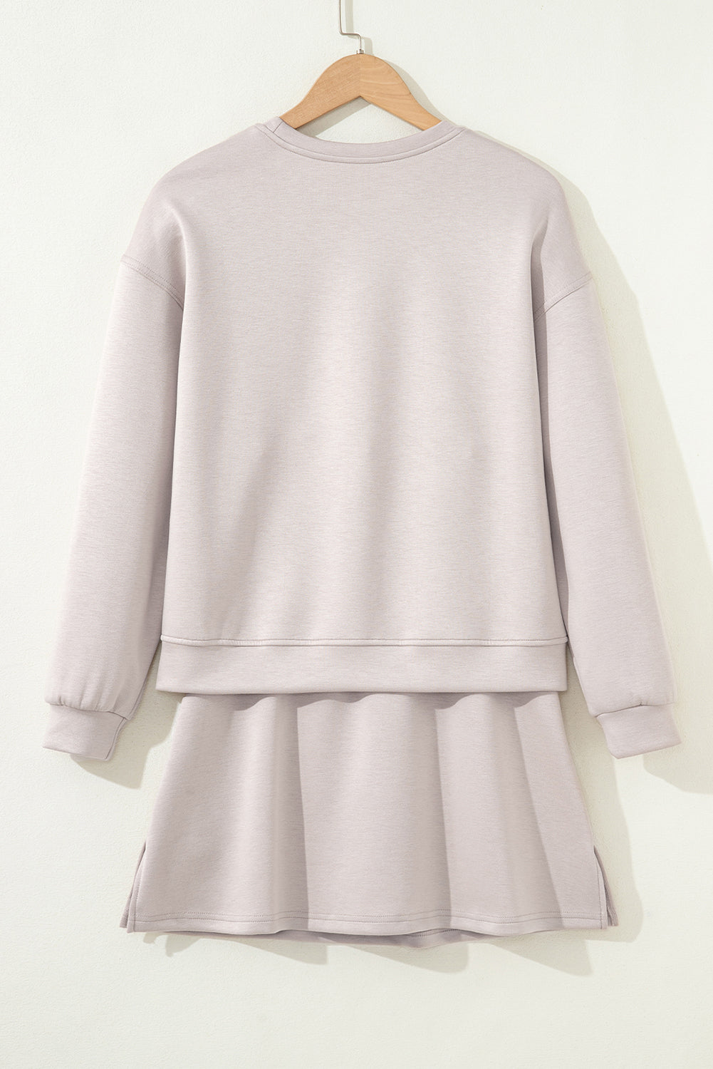 Trendy Women's Long Sleeve Pullover & Mini Skirt Set in Vibrant Color - Ideal for Casual Outings & Layering Style