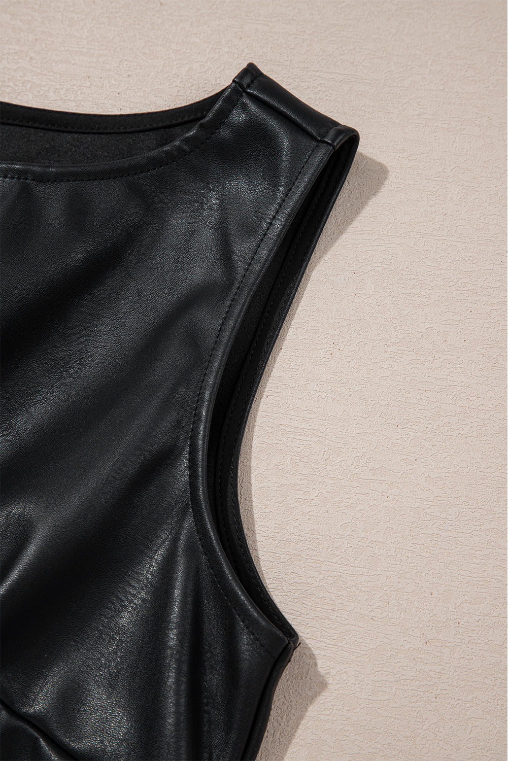 Elegant Black Vegan Leather Dress for Women - Eco-Friendly, Fitted, Stylish Design for Everyday Chic and Versatility