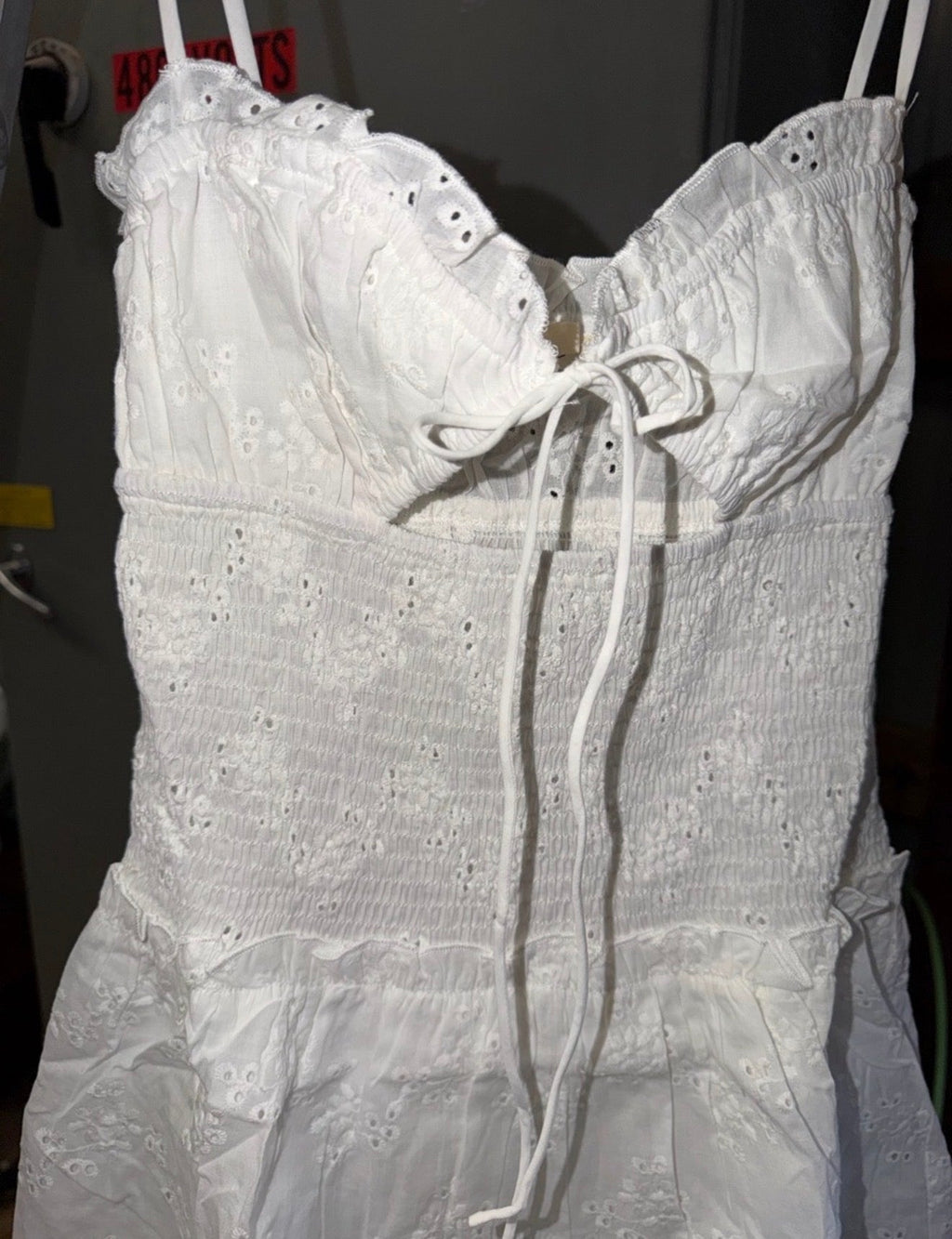 White Eyelet Tiered Sun dress