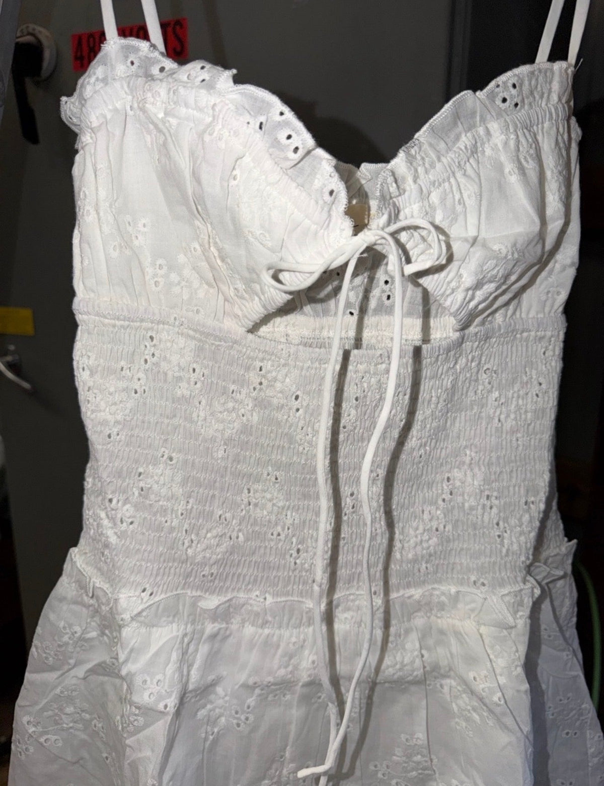 White Eyelet Tiered Sun dress