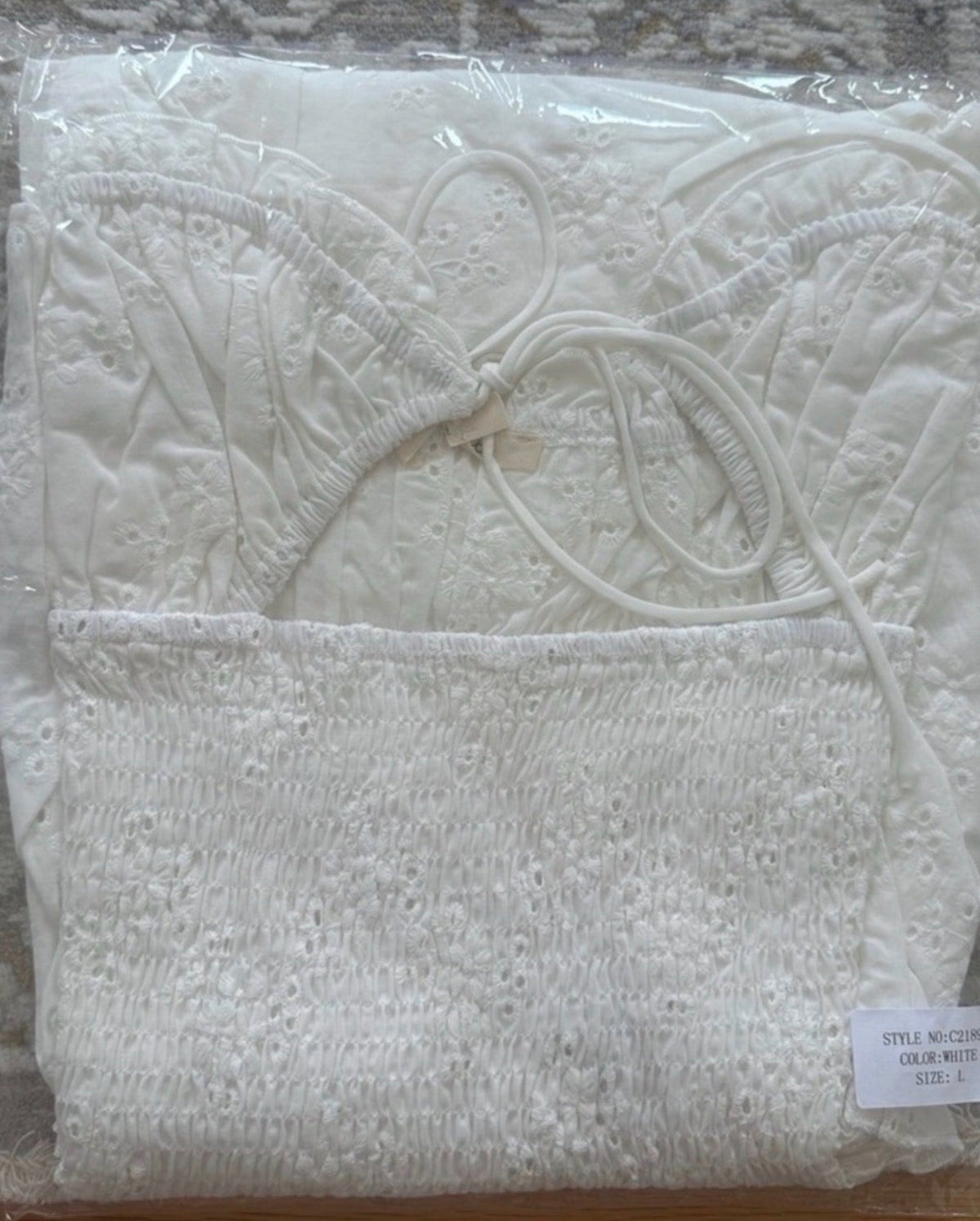 White Eyelet Tiered Sun dress