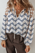 Chic Ivory Lace Patchwork Blouse for Women - Lightweight, Versatile Top for Casual and Dressy Occasions