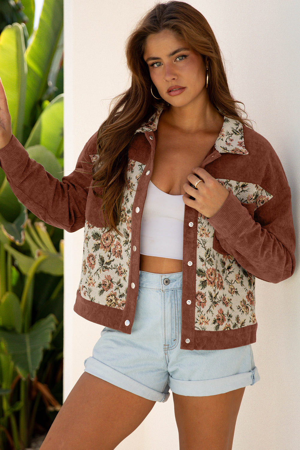 Vibrant Boho Chic Floral Patchwork Jacket for Women Stylish Layering Piece for All Seasons and Occasions