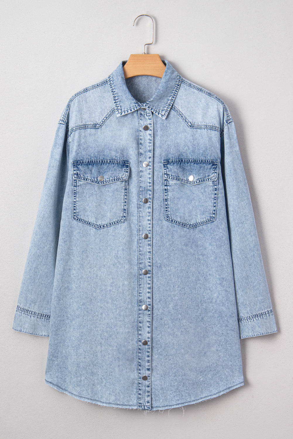 Stylish Women's Blue Denim Shirt Dress with Adjustable Belt for a Flattering Everyday Fit and Effortless Style