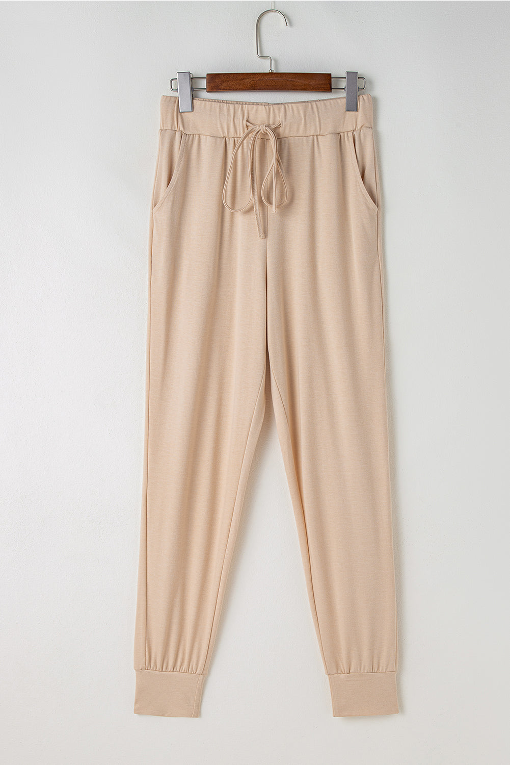 Cozy Women's Parchment Long Cardigan and Skinny Pants Lounge Set - Stylish Relaxation Outfit for Casual Comfort