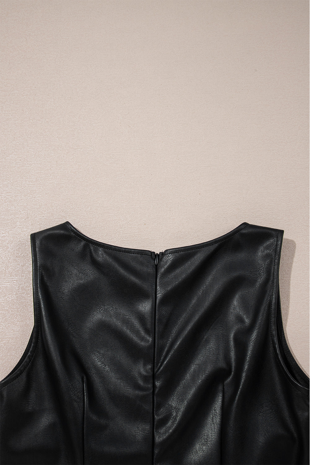 Elegant Black Vegan Leather Dress for Women - Eco-Friendly, Fitted, Stylish Design for Everyday Chic and Versatility