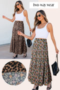 Elegant Blue Women's Ruffle Hem Maxi Skirt - Flowy, Comfortable Summer Fashion for Casual Outings and Everyday Wear