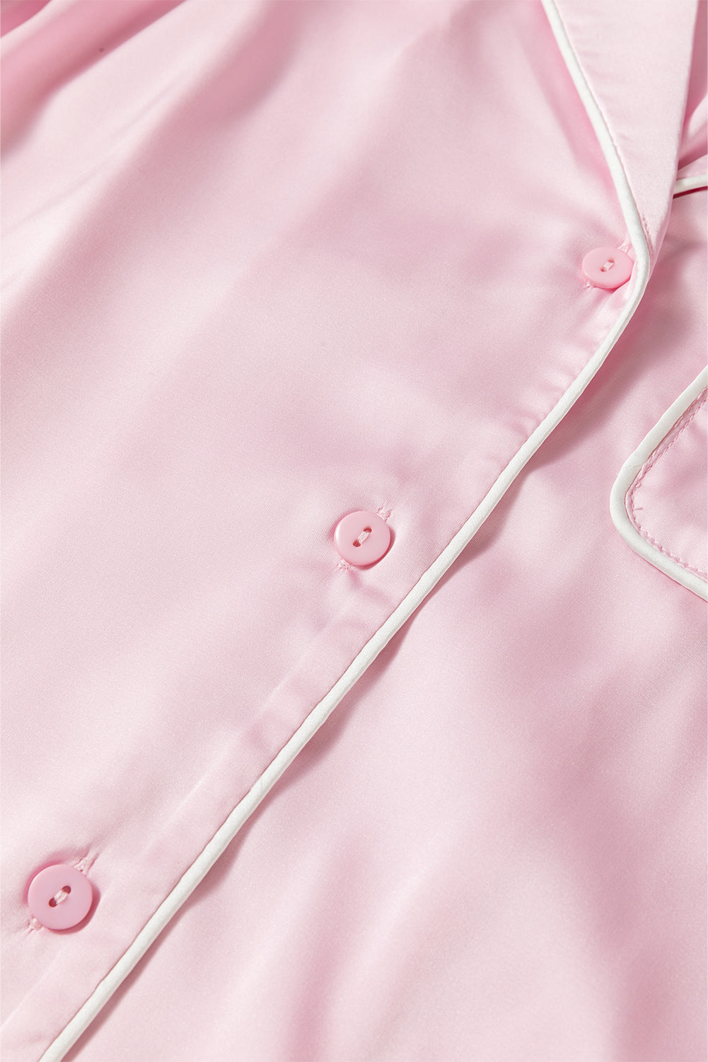 Women's Chic Light Pink Satin Lounge Set with Knot Accent Top & Ruffled Pants - Ideal for Stylish Relaxation and Outings
