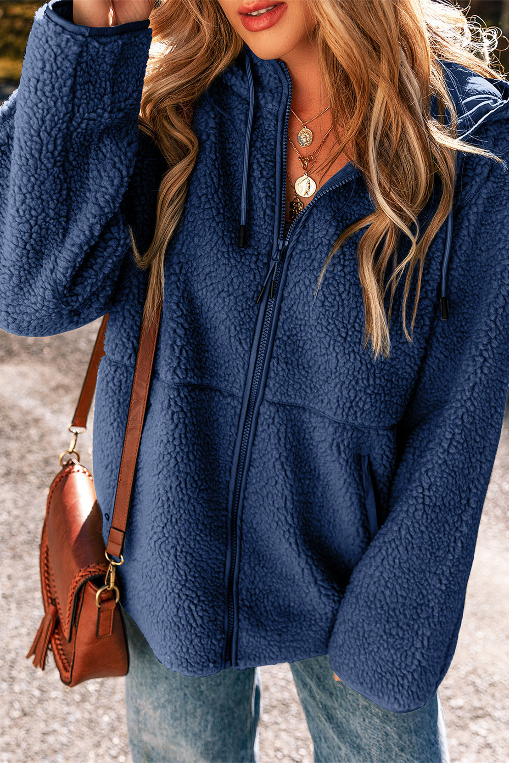 Cozy Fleece Zip-Up Hoodie Jacket for Women - Stylish Casual Layering for Everyday Comfort and Adventures