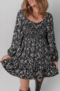 Elegant Black Floral Maxi Dress for Women - Flowy Bohemian Style, Ideal for Summer Parties and Casual Outings