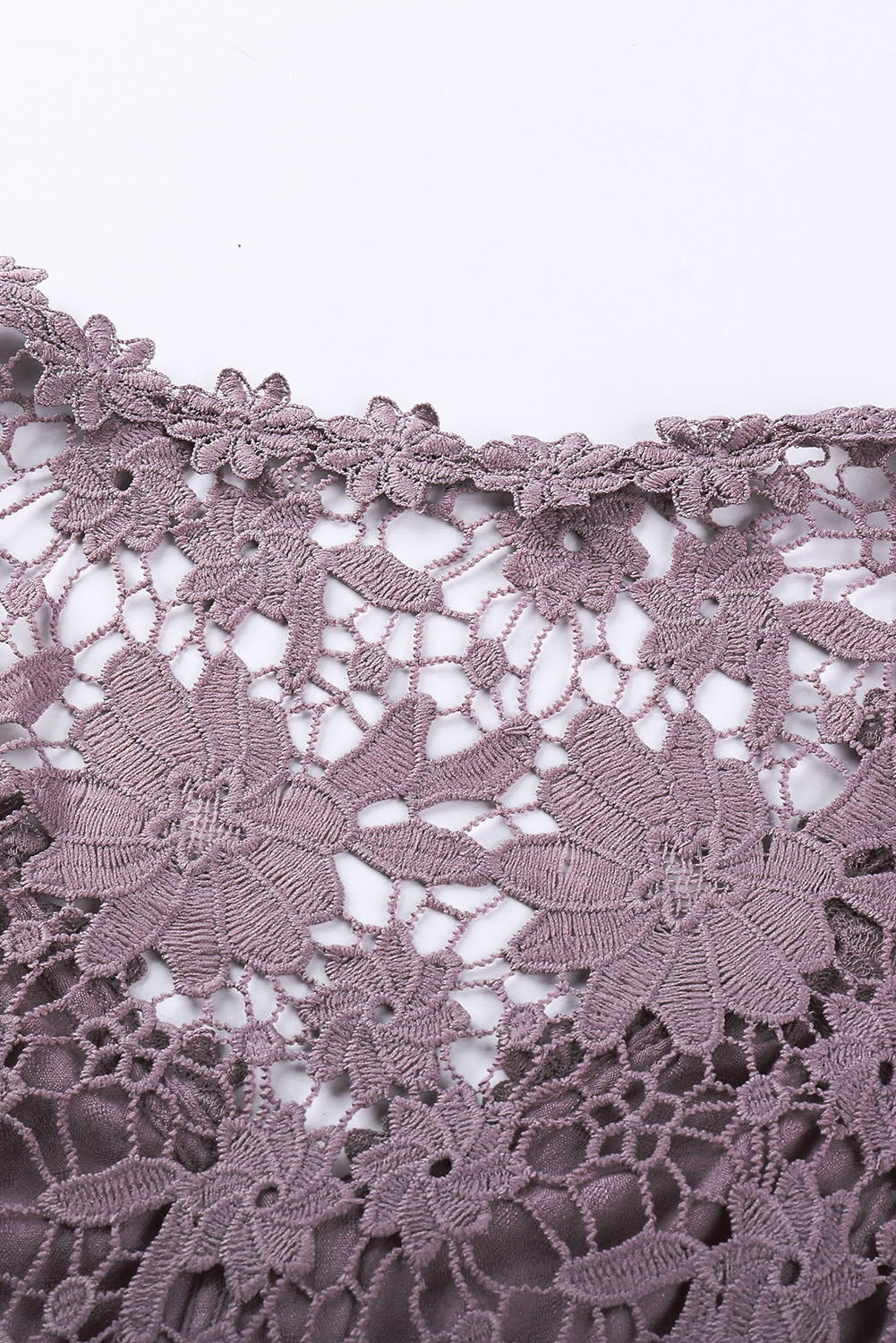 Chic Women's Purple Crochet Lace Button-Up Top - Stylish & Comfortable for Casual or Dressy Events
