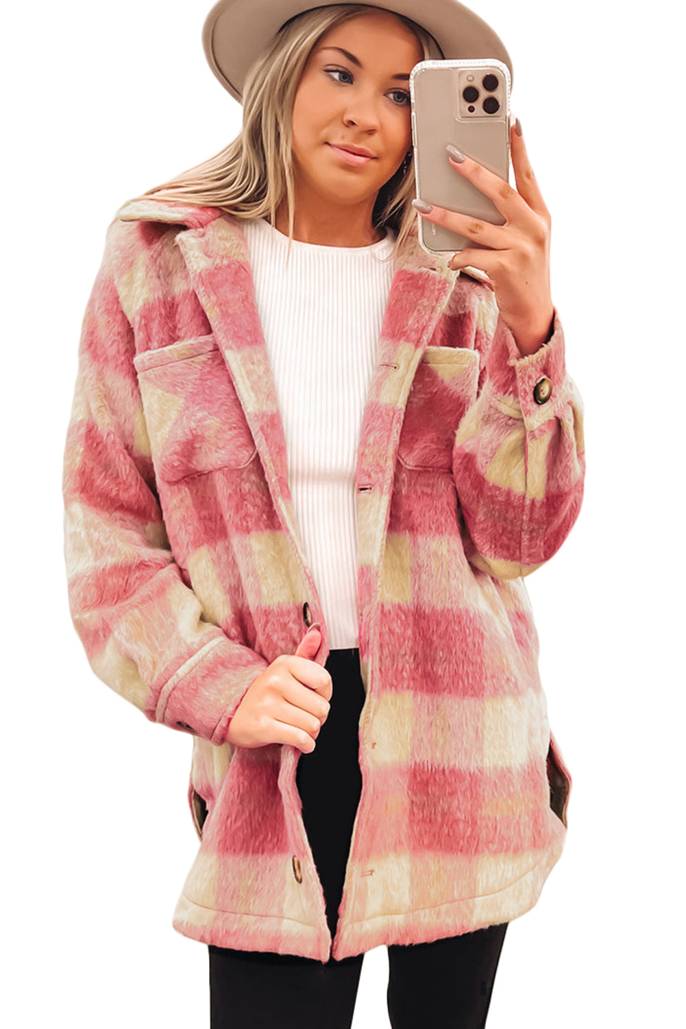 Warm Plaid Jacket for Cold Weather