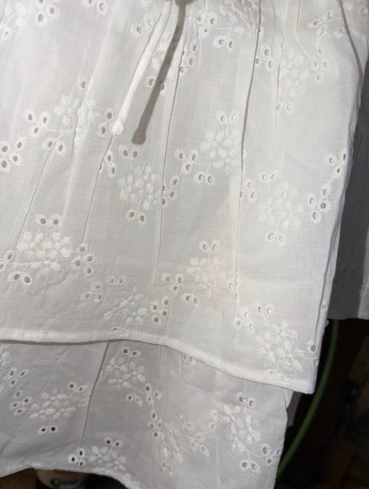 White Eyelet Tiered Sun dress