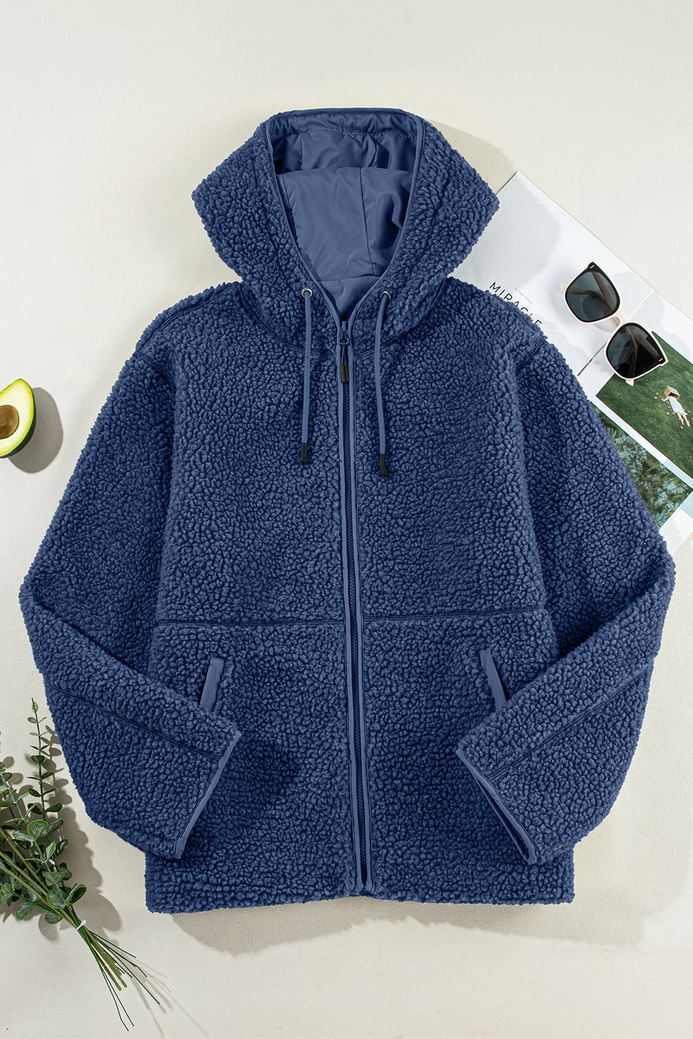 Cozy Fleece Zip-Up Hoodie Jacket for Women - Stylish Casual Layering for Everyday Comfort and Adventures