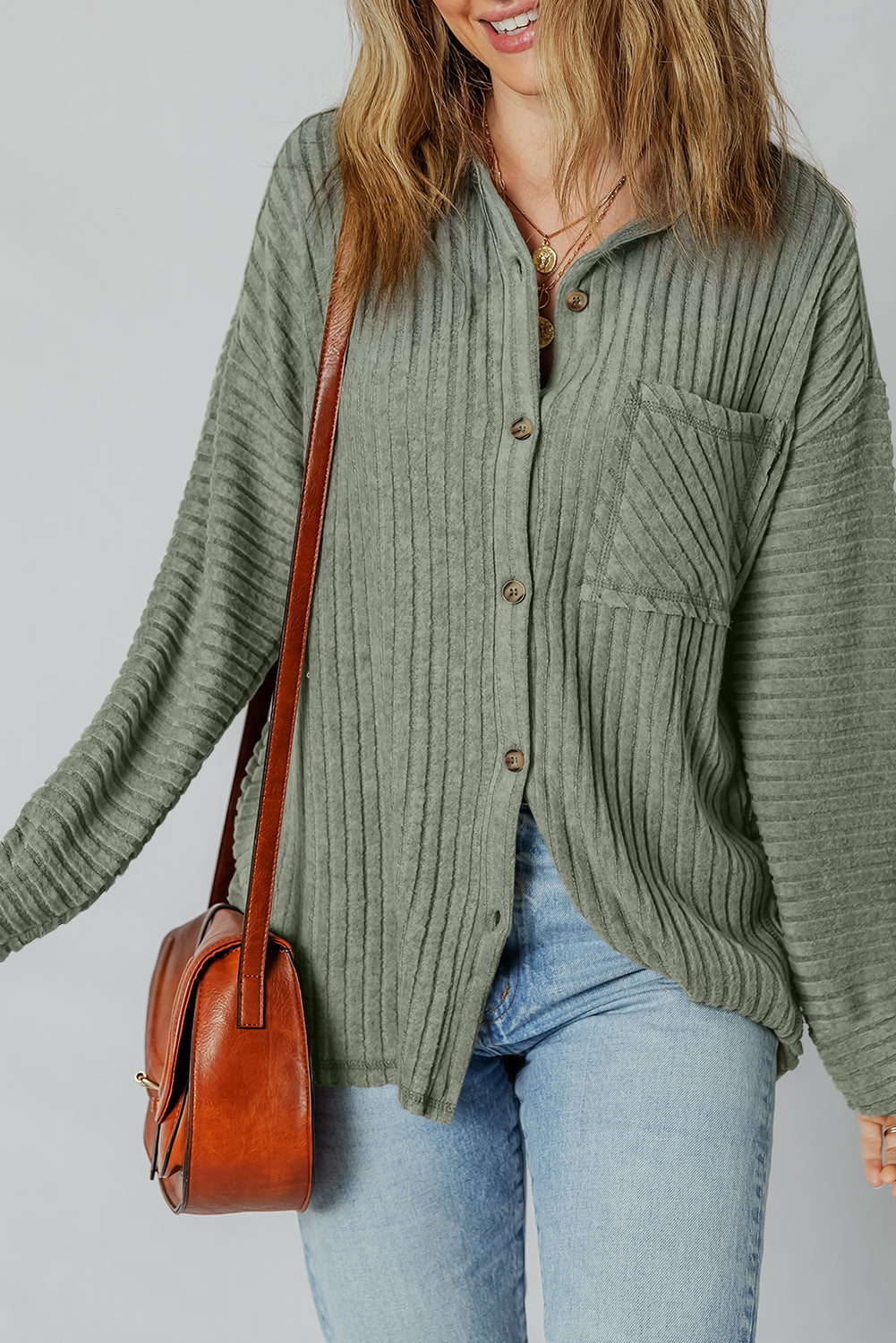Cozy Oversized Women's Flannel Shacket - Stylish Button-Up Jacket for Casual Chic Layering in Earthy Hues