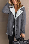 Denim Jacket with Contrast Sherpa Lining