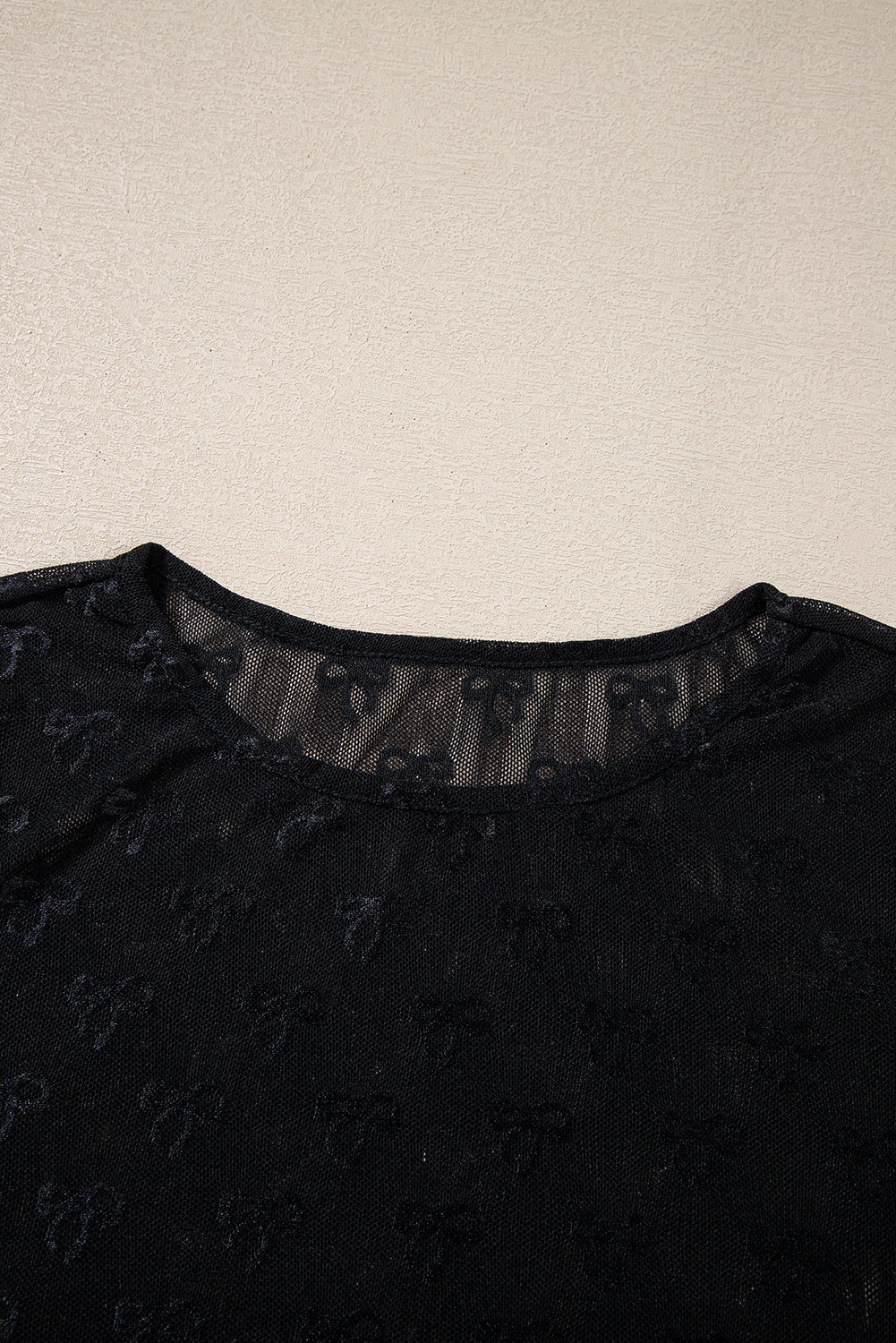 Trendy Women's Black Long Sleeve Top with Elegant Mesh Bow Design - Perfect for Casual or Dressy Outfits