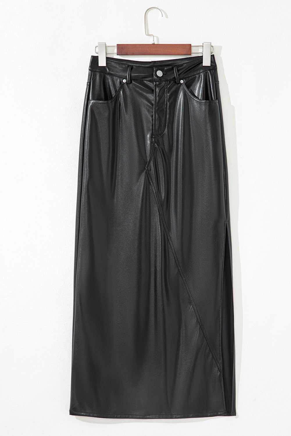 Elegant High-Waisted Black Maxi Skirt for Women - Flowy, Versatile Design for Casual and Formal Wear