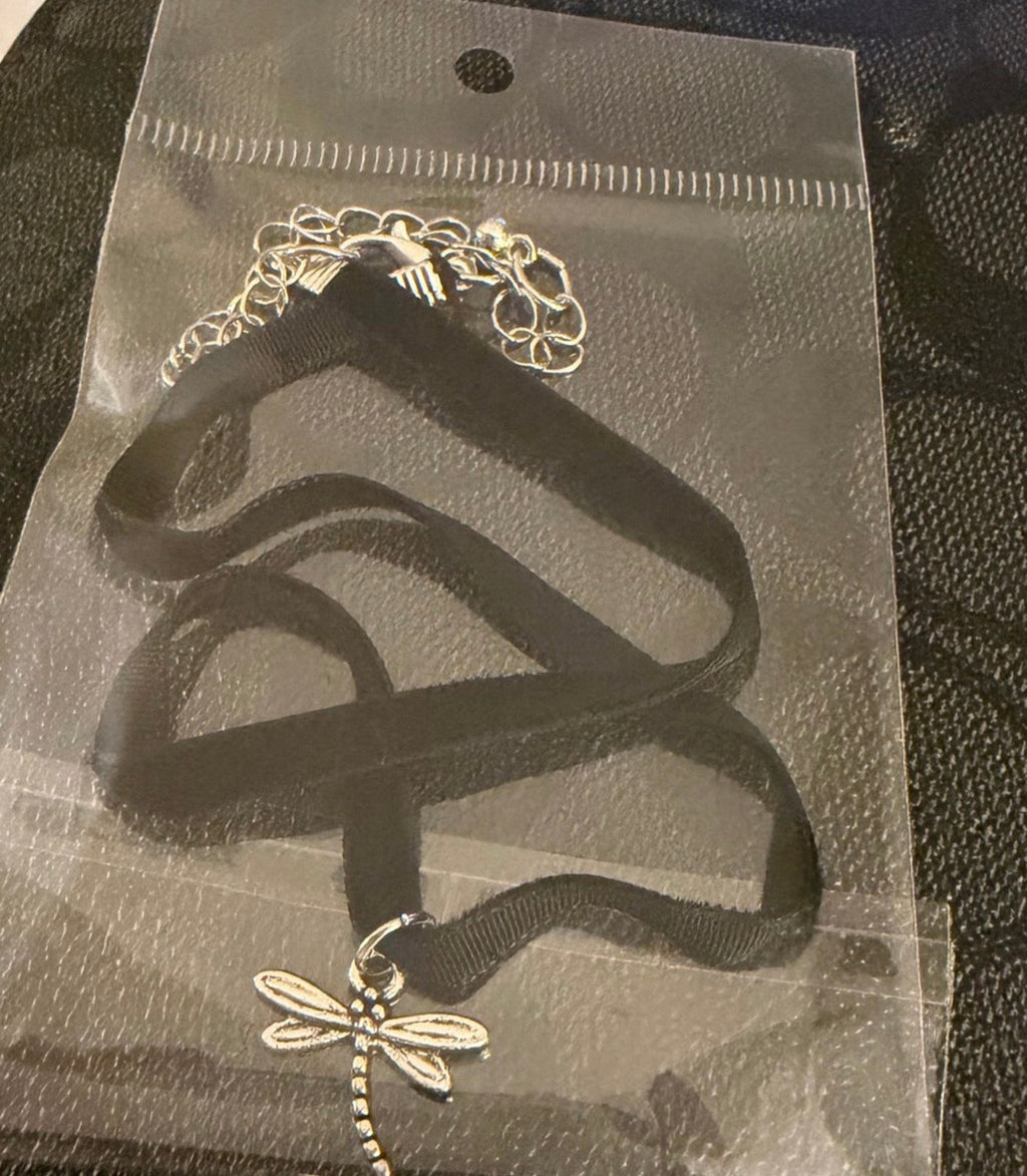 Dragonfly Charm Choker Necklace