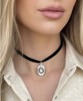 Cowboy hat charm choker necklace