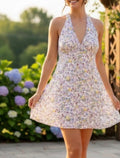 Halter Floral Dress in Lavender