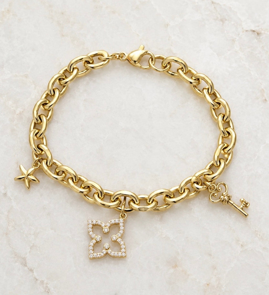 Cubic Zirconia Charm Bracelet