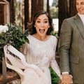 Boho Backless Lace A-Line Wedding Dress – Long Sleeve Chiffon Beach Gown, Custom Made