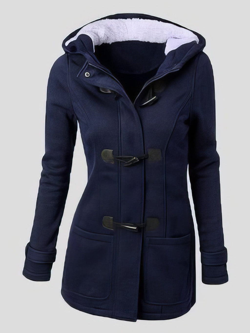 Women's Black Toggle Coat with Hood in Coats for polished occasion-to-casual wear