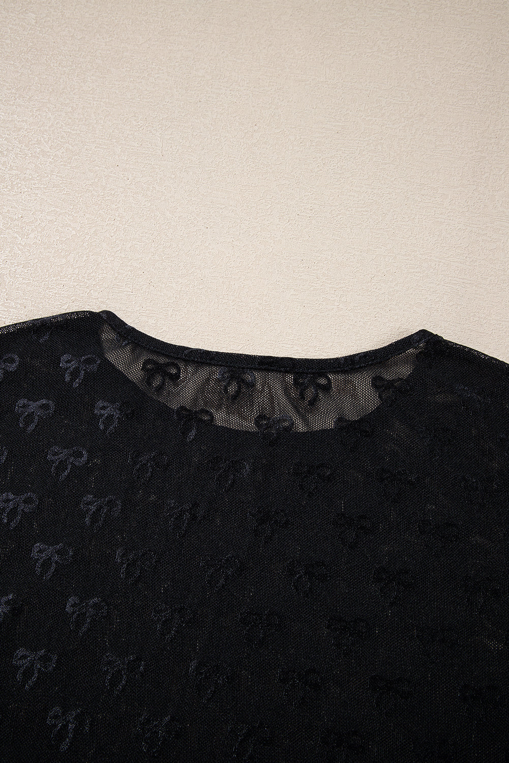Trendy Women's Black Long Sleeve Top with Elegant Mesh Bow Design - Perfect for Casual or Dressy Outfits