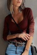 Stylish Women's Soft Square Neck Long Sleeve Top - Versatile for Casual or Dressy Looks, Ideal for Every Occasion