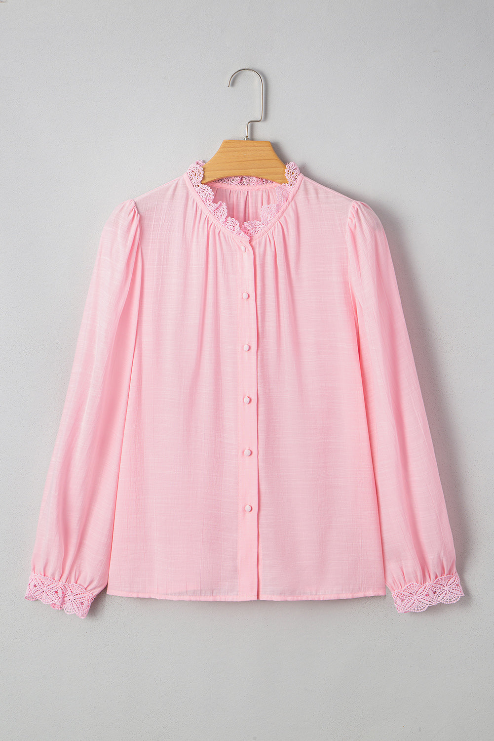 Elegant Women's Lace Patchwork Blouse - Sheer Floral Top for Comfortable Casual or Dressy Occasions