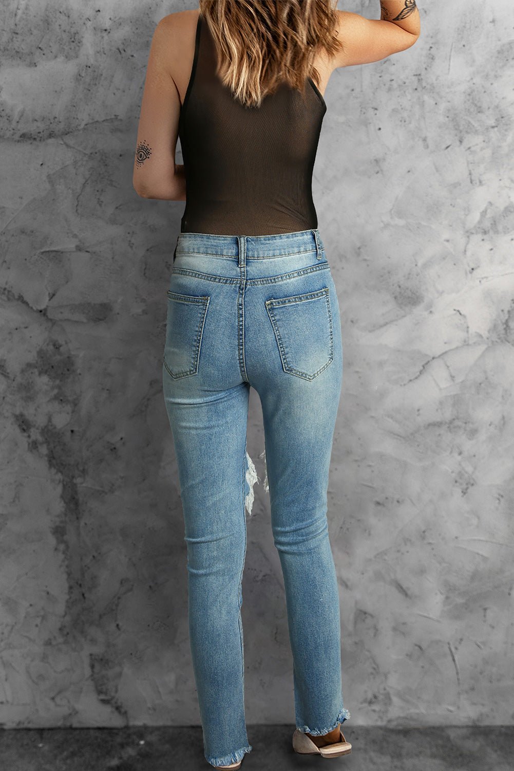 Women's Black Diamante High-Neck Bodysuit with Mesh Detail