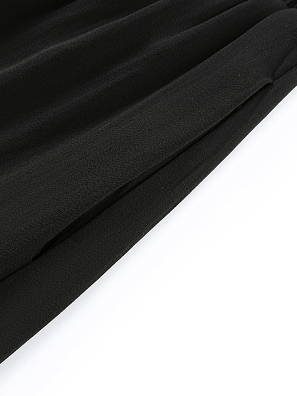 Elegant Black Tiered Maxi Skirt with Drawstring Waist