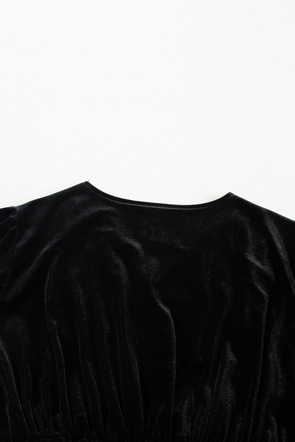 Elegant Black Velvet Long Sleeve Surplice Mini Dress for Women Chic High Waist Fit Perfect for Parties and Events