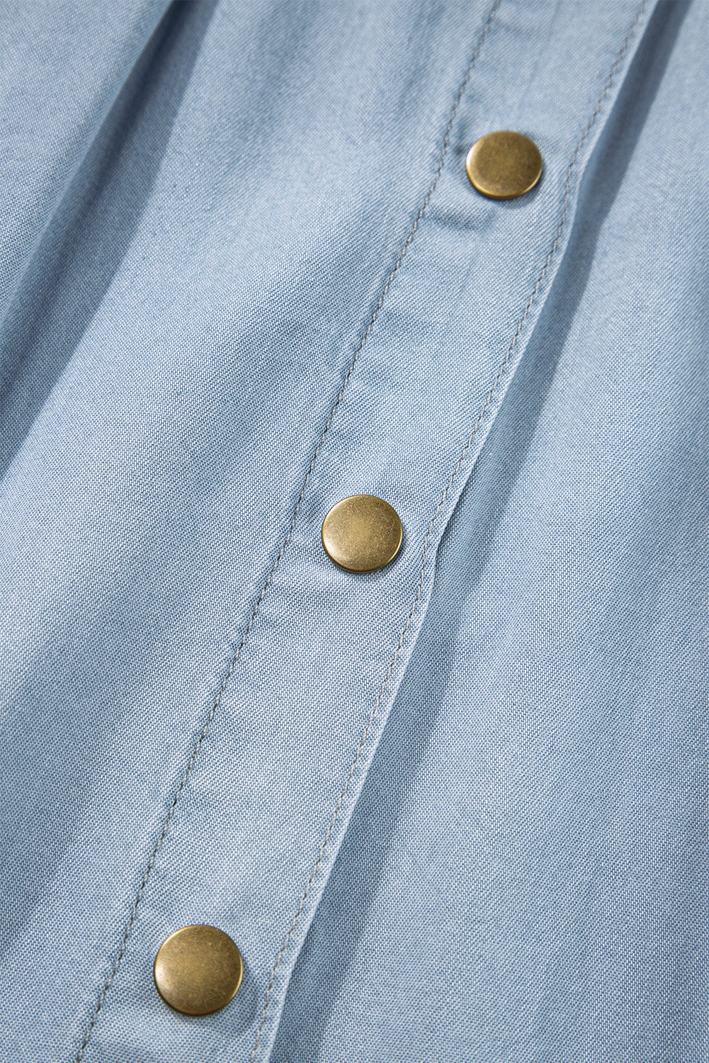 Women's Cotton-Linen Button-Front A-Line Maxi Skirt in Chambray