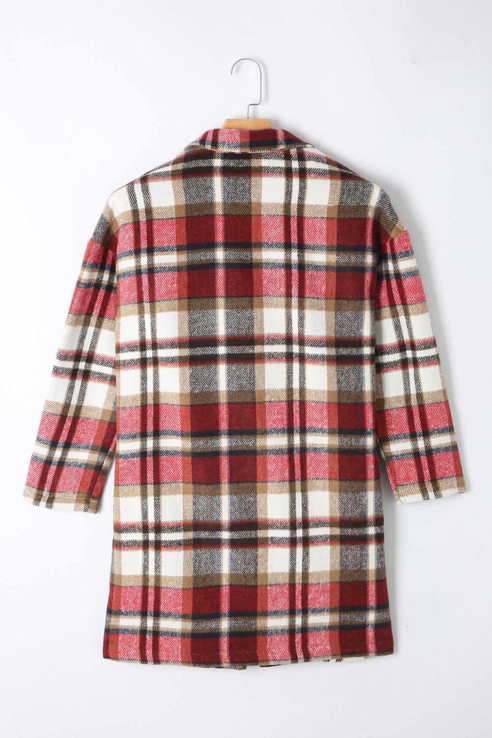 Stylish Lapel Wool Blend Coat with Long Sleeves