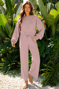 Elegant Women's Wide Leg Pant Set in Soft Fabric - Versatile and Comfortable Outfit for Casual or Dressy Events