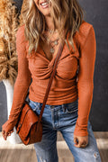 Stylish Women's Twist Front Cotton Top - Flattering Fit for Casual or Dressy Looks, Available in Bright Colors